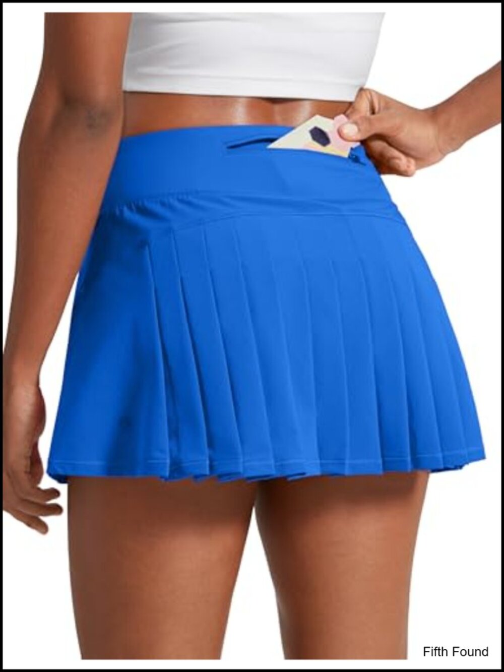 Pleated Tennis Skort with Built-in Shorts & Pockets, Mid Rise Athletic Skirt